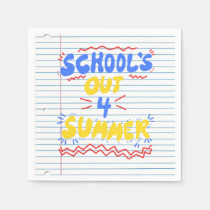 Serviette En Papier Invitation sur papier libre pour la fin de l'école