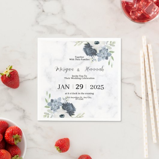 Serviette En Papier Invitations de mariage modifiables (En situation)