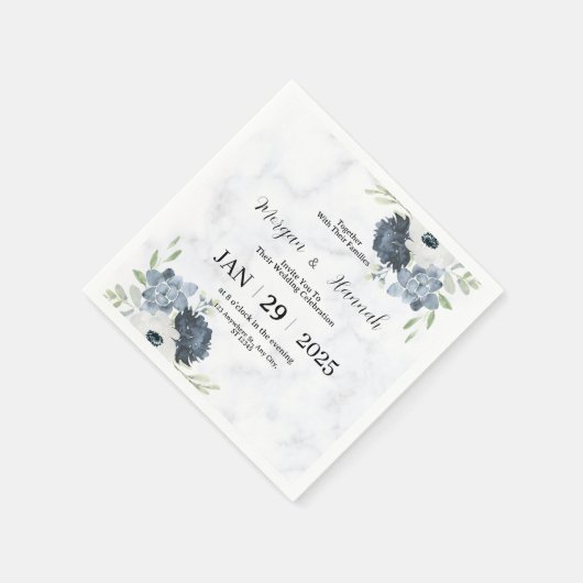 Serviette En Papier Invitations de mariage modifiables (Coin)