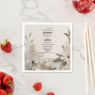 Serviette En Papier Invitations de mariage personnalisées élégantes