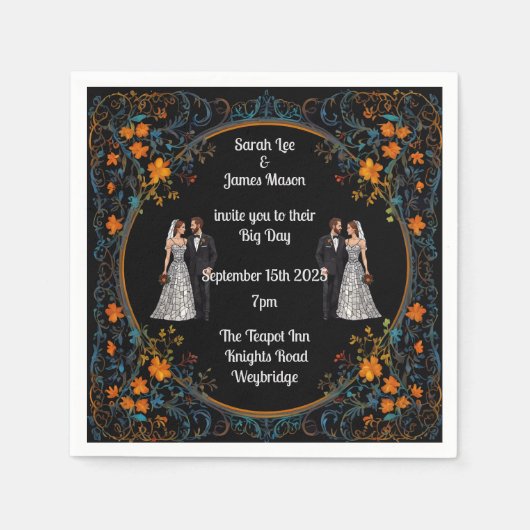 Serviette En Papier Invitations de mariage personnalisées et Invitatio (Devant)