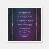 Serviette En Papier Invitations élégantes Mauve et Gold Wedding (Devant)