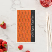 Serviette En Papier Invité En Papier Pois Orange Et Noir Retro (En situation)