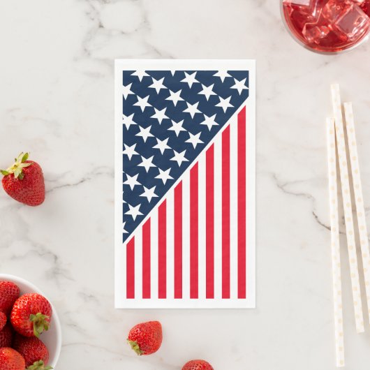 Serviette en papier invité - Étoiles et rayures pa (En situation)