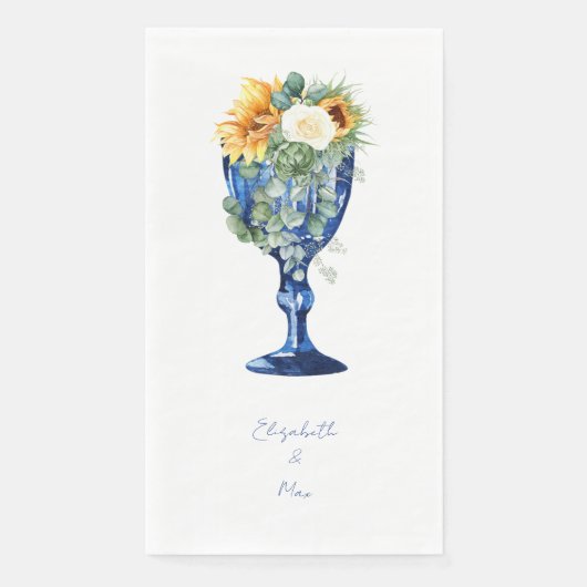 Serviette En Papier Invité Mariage Toscan Sunflower (Devant)