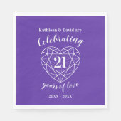 Serviette En Papier Iolite mariage anniversaire 21 ans d'amour (Devant)