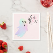 Serviette En Papier Iridescente Ghost Hey Boo Pastel Halloween Anniver (En situation)