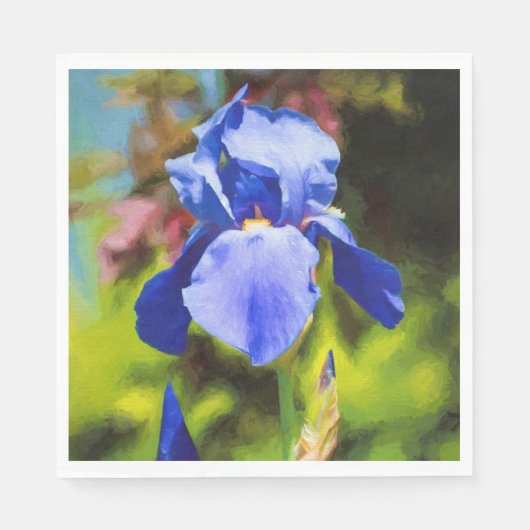 Serviette En Papier Iris bleu (Devant)