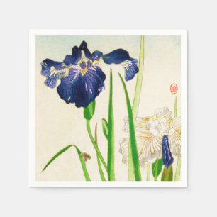 Serviette En Papier Iris bleu - copie japonaise d'aquarelle