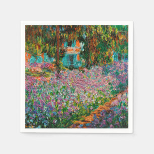 Serviette En Papier Iris Jardin Monet Giverny fleurs
