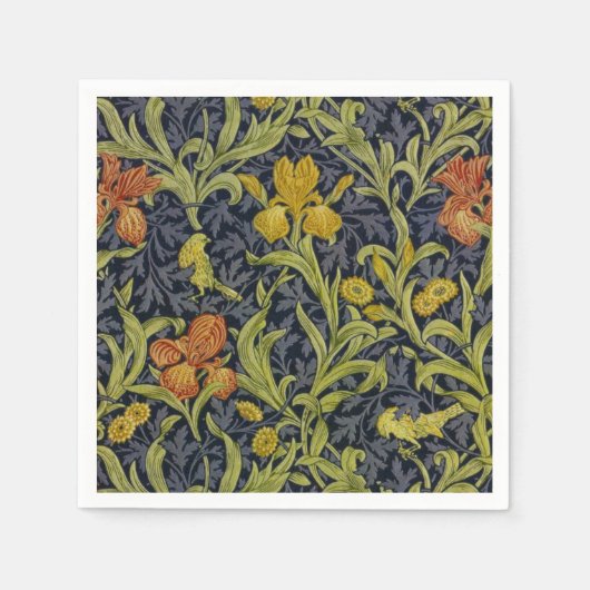 Serviette En Papier Iris Motif (par William Morris) (Devant)