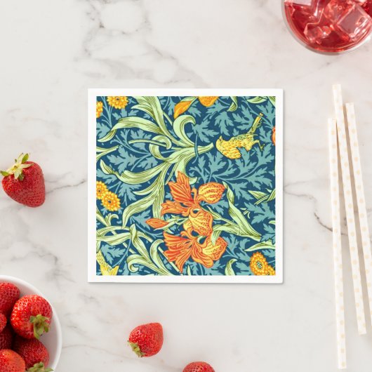 Serviette En Papier Iris, un motif de William Morris, (En situation)