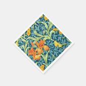 Serviette En Papier Iris, un motif de William Morris, (Coin)
