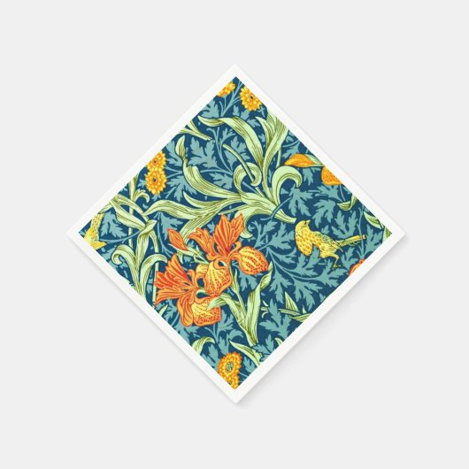 Serviette En Papier Iris, un motif de William Morris, (Coin)