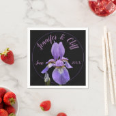 Serviette En Papier Iris Violet Élégant (En situation)