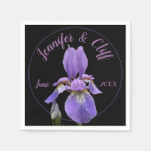 Serviette En Papier Iris Violet Élégant (Devant)