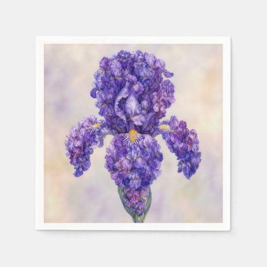 Serviette En Papier Iris Violet Fait de Plusieurs (Devant)