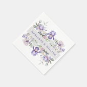 Serviette En Papier Irises et pivoines romantiques Mariage floral (Coin)