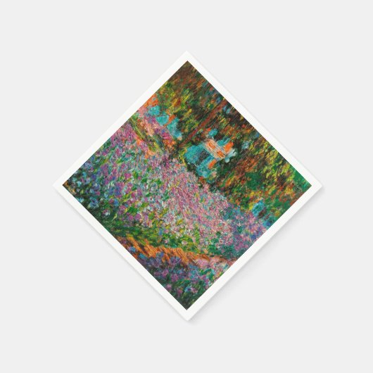 Serviette En Papier Irises Monet Garden Fleurs Giverny (Coin)