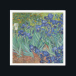 Serviette En Papier Irises par Vincent Van Gogh<br><div class="desc">Irises de Vincent Van Gogh, huile sur toile 1889, est un tableau d'une parcelle de fleurs de violet et d'iris blanc en fleurs dans un jardin fleuri. Peint de la vie de l’artiste lors de son séjour à Arles, dans le sud de la France, le tableau construit des contours courts,...</div>