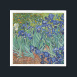 Serviette En Papier Irises par Vincent Van Gogh<br><div class="desc">Irises de Vincent Van Gogh, huile sur toile 1889, est un tableau d'une parcelle de fleurs de violet et d'iris blanc en fleurs dans un jardin fleuri. Peint de la vie de l’artiste lors de son séjour à Arles, dans le sud de la France, le tableau construit des contours courts,...</div>