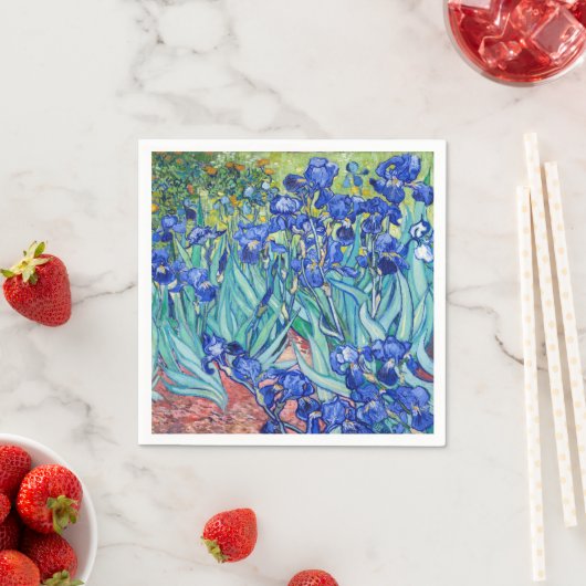 Serviette En Papier Irises Vincent van Gogh (En situation)