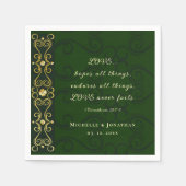 Serviette En Papier Irish Design LOVE n'échoue jamais Bible Verse Mari (Devant)