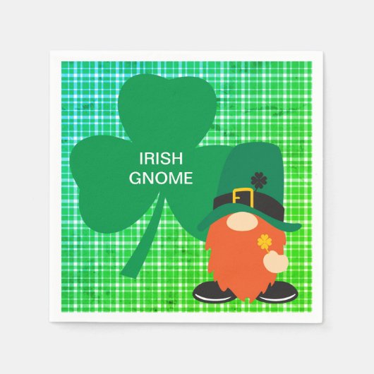 Serviette En Papier Irish Gnome Shamrock St patrick Standard Cocktail (Devant)