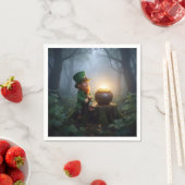 Serviette En Papier Irish Leprechaun with a Pot of Gold (En situation)