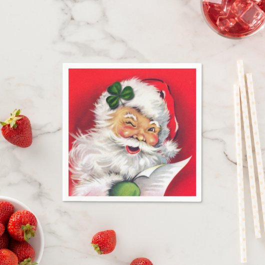 Serviette En Papier Irish Père Noël, Irlande, Noël irlandais (En situation)
