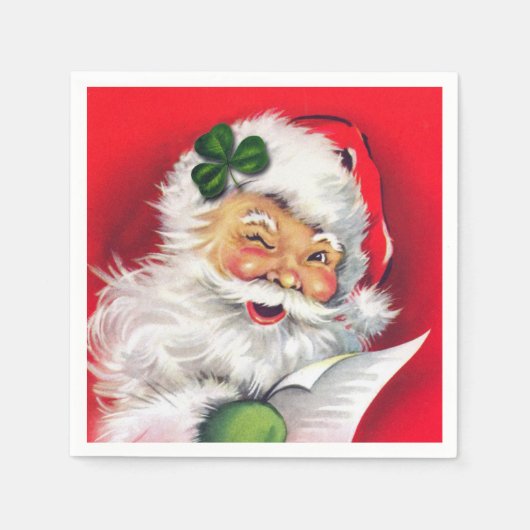 Serviette En Papier Irish Père Noël, Irlande, Noël irlandais (Devant)