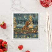 Serviette En Papier Irish Red Setter Christmas Festive Voyage (En situation)