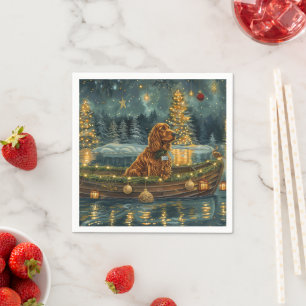 Serviette En Papier Irish Red Setter Christmas Festive Voyage