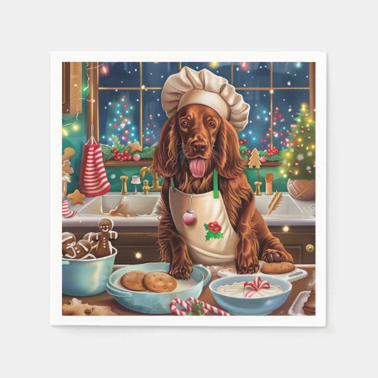 Serviette En Papier Irish Setter Gâteau de vacances : Noël festif (Devant)