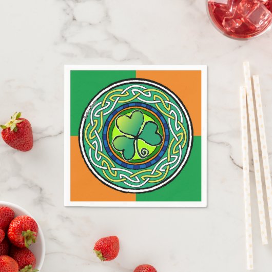Serviette En Papier Irish shamrock (En situation)