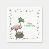 Serviette En Papier Irish Shamrock Flamingo St. Patrick’s Day Party (Devant)