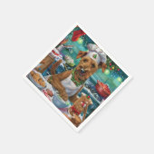 Serviette En Papier Irish Terrier Gâteau de vacances : Noël festif (Coin)