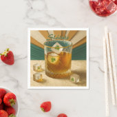 Serviette En Papier Irish Whiskey Tumbler Shamrock Ice "Sláinte!" (En situation)