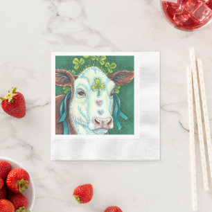 SERVIETTE EN PAPIER IRLANDAIS BRED ST. PATRICK'S DAY HEIFER, VACHE SHA