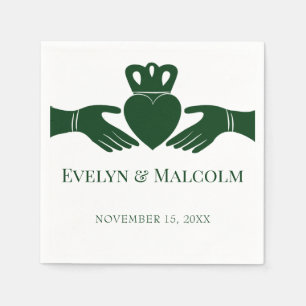 Serviette En Papier Irlandais Claddagh Ring Simple Graphic Green Maria