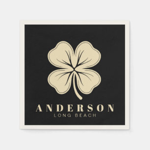 Serviette En Papier Irlandais Lucky Four Leaf Clover   Nom Black Cockt