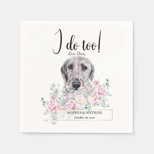 Serviette En Papier Irlandais Wolfhound Chien Mariage Cocktail Napkins (Devant)