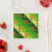 Serviette En Papier IRLANDE HARP, OR VERT SHAMROCK St Patrick's Day (En situation)