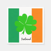 Serviette En Papier Irlande & quatre feuilles de trèfle, drapeau irlan (Devant)