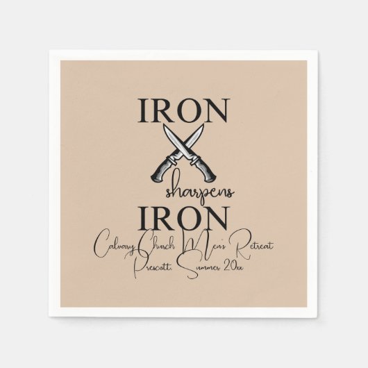 Serviette En Papier Iron aiguiseur Fer couteau chrétien (Devant)