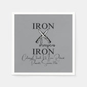 Serviette En Papier Iron aiguiseur Fer couteau chrétien (Devant)