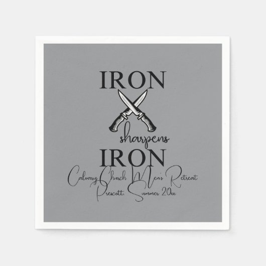 Serviette En Papier Iron aiguiseur Fer couteau chrétien (Devant)