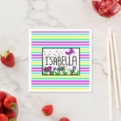 Serviette En Papier Isabella - Le nom Isabella dessin lunique (En situation)