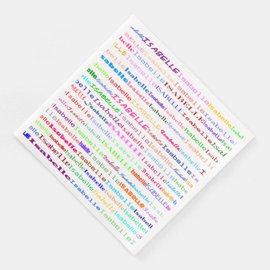 Serviette En Papier Isabelle Texte Design II (Coin)