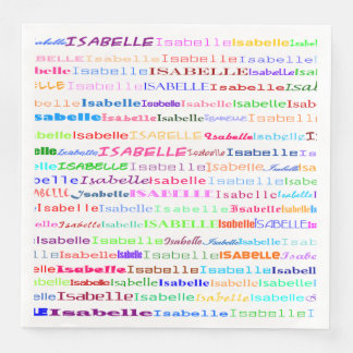 Serviette En Papier Isabelle Texte Design II